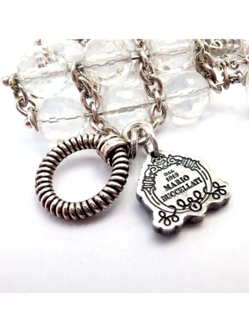 Vintage Mario Buccellati Free Time Silver Quartz 3 Row Bead Fish Toggle Bracelet - Picture 3 of 11